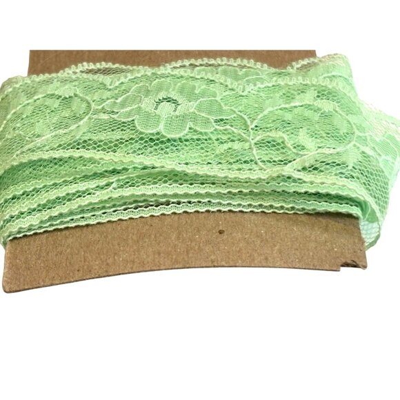 Green Floral Lace Trim 2-Inch Width for Sewing Crafts Decorations Lingerie Daint - Picture 1 of 3